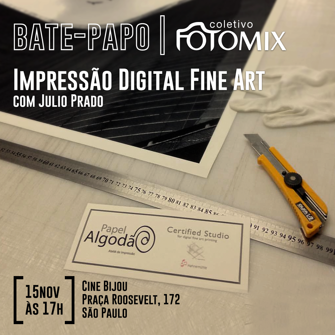 Bate-papo no Cine Bijou - Impressão digital fine art, com Julio Prado, da Papel de Algodão